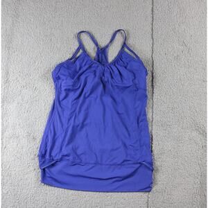 ALO Yoga Womens Blue Medium Racerback Mesh Tank Top Pull Over